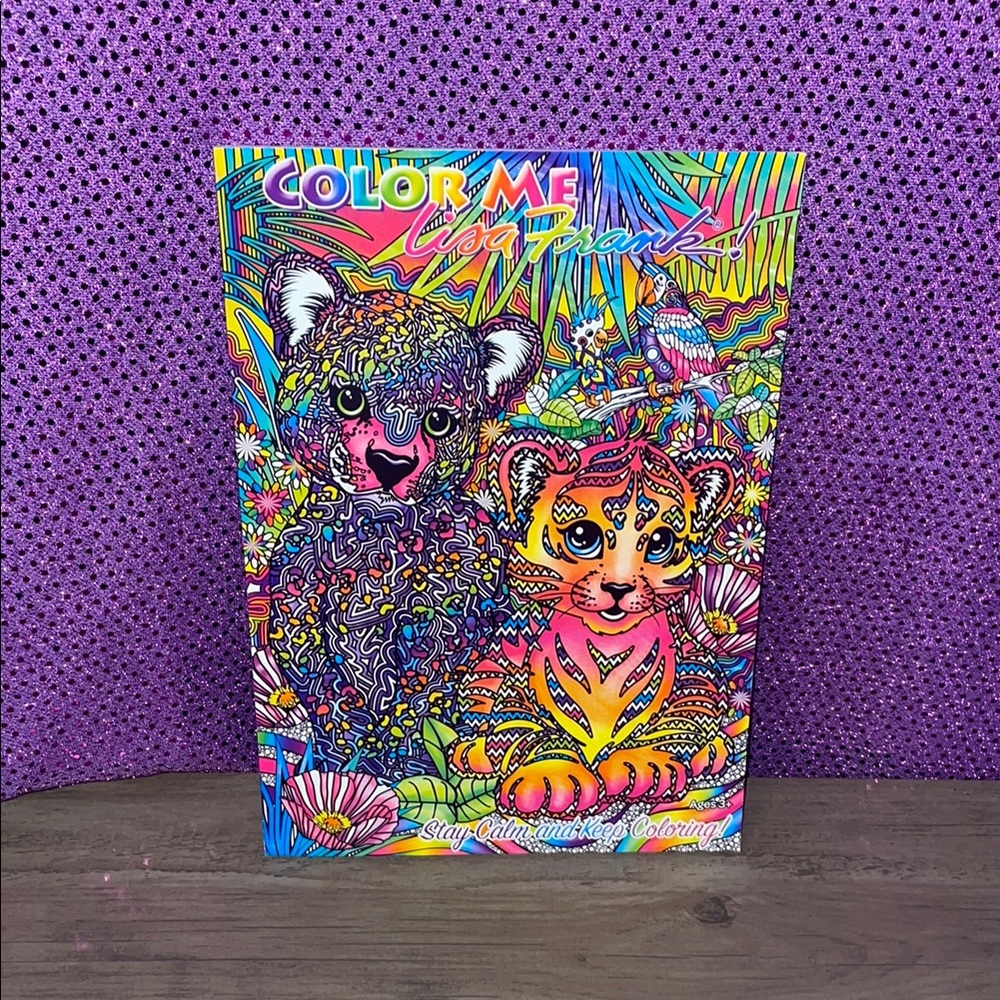 🆕💜Lisa Frank Color Me Coloring Book NWT Vibrant Animals Retro Kawaii Art Gift